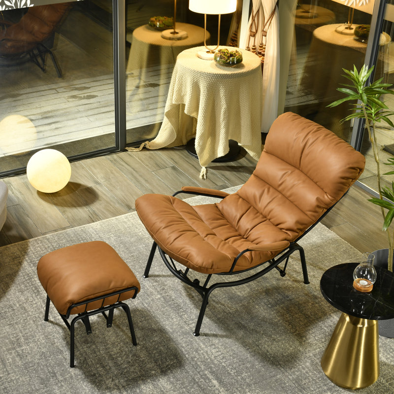 17 Stories Kalysia Metal Rocking Chair with Ottoman Reviews Wayfair